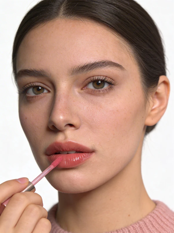 Woman Applying Lip Gloss