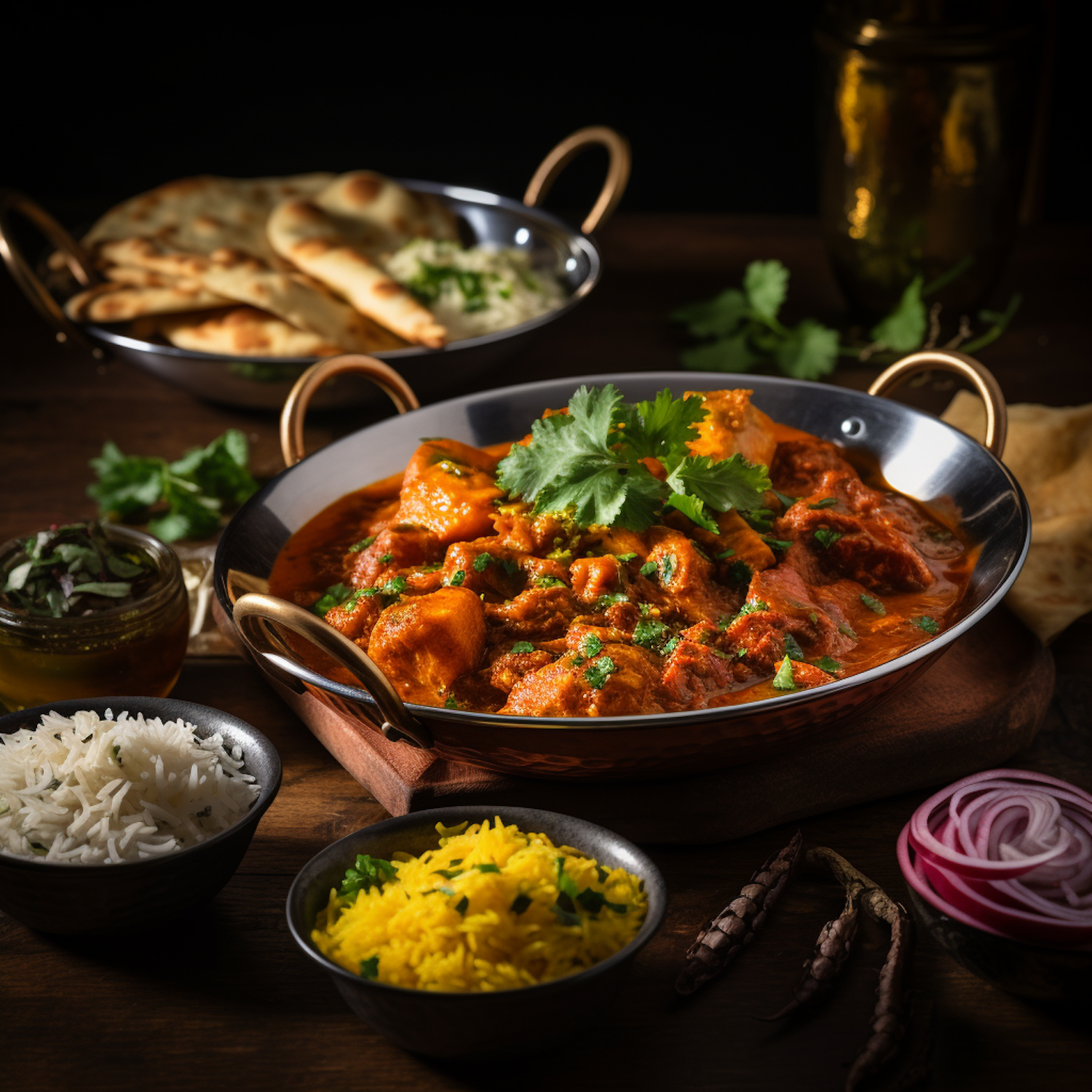 Authentic Indian Curry Feast Presentation