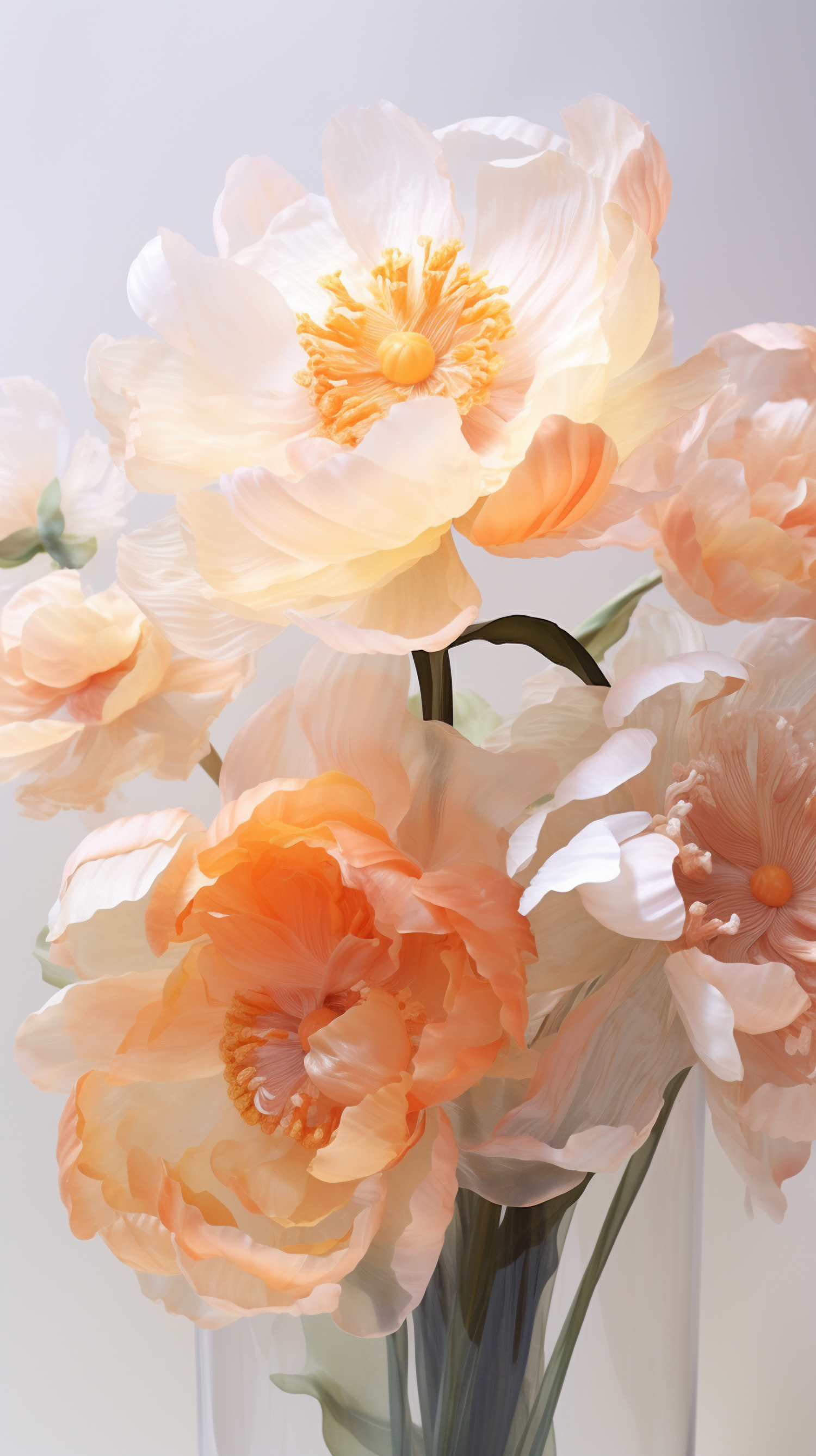 Ethereal Blossoms in Peach and Cream