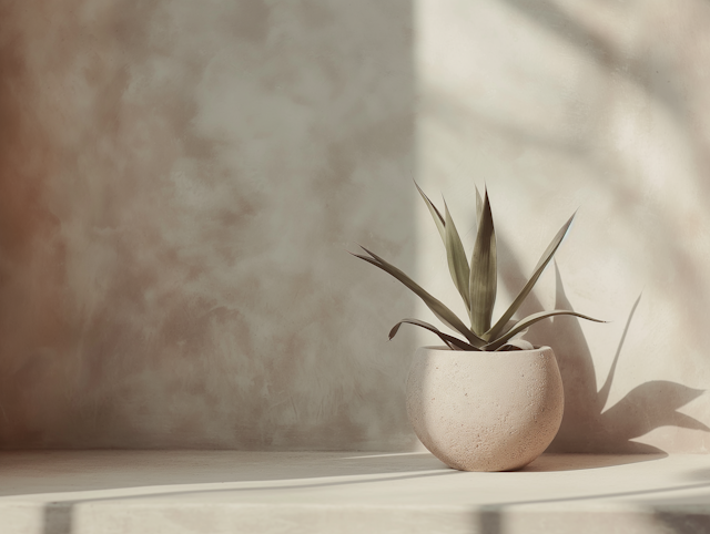 Serene Potted Plant in Natural Light