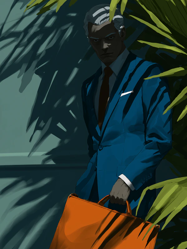 Stylized Man with Briefcase