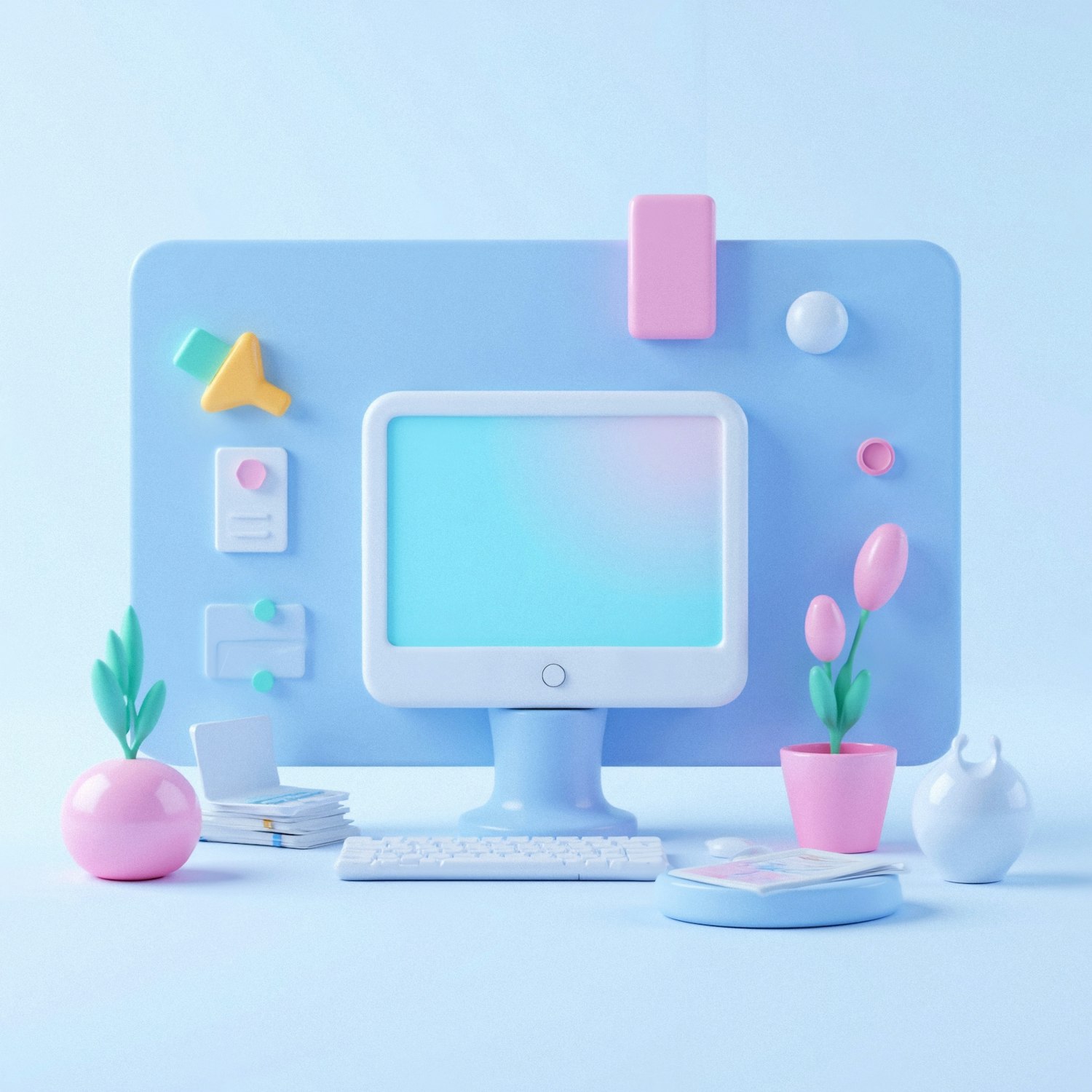 Pastel Computer Setup