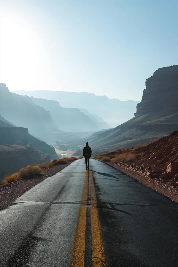 Contemplation at Dusk: Solitude on the Canyon Road