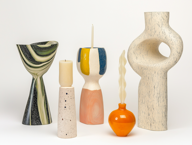 Contemporary Ceramic Vases and Candle Holders