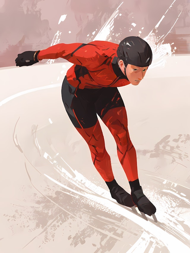 Speed Skater in Motion