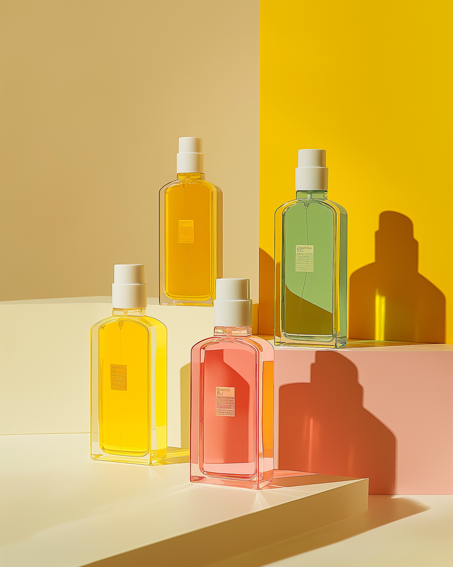 Elegant Bottles with Vibrant Liquid