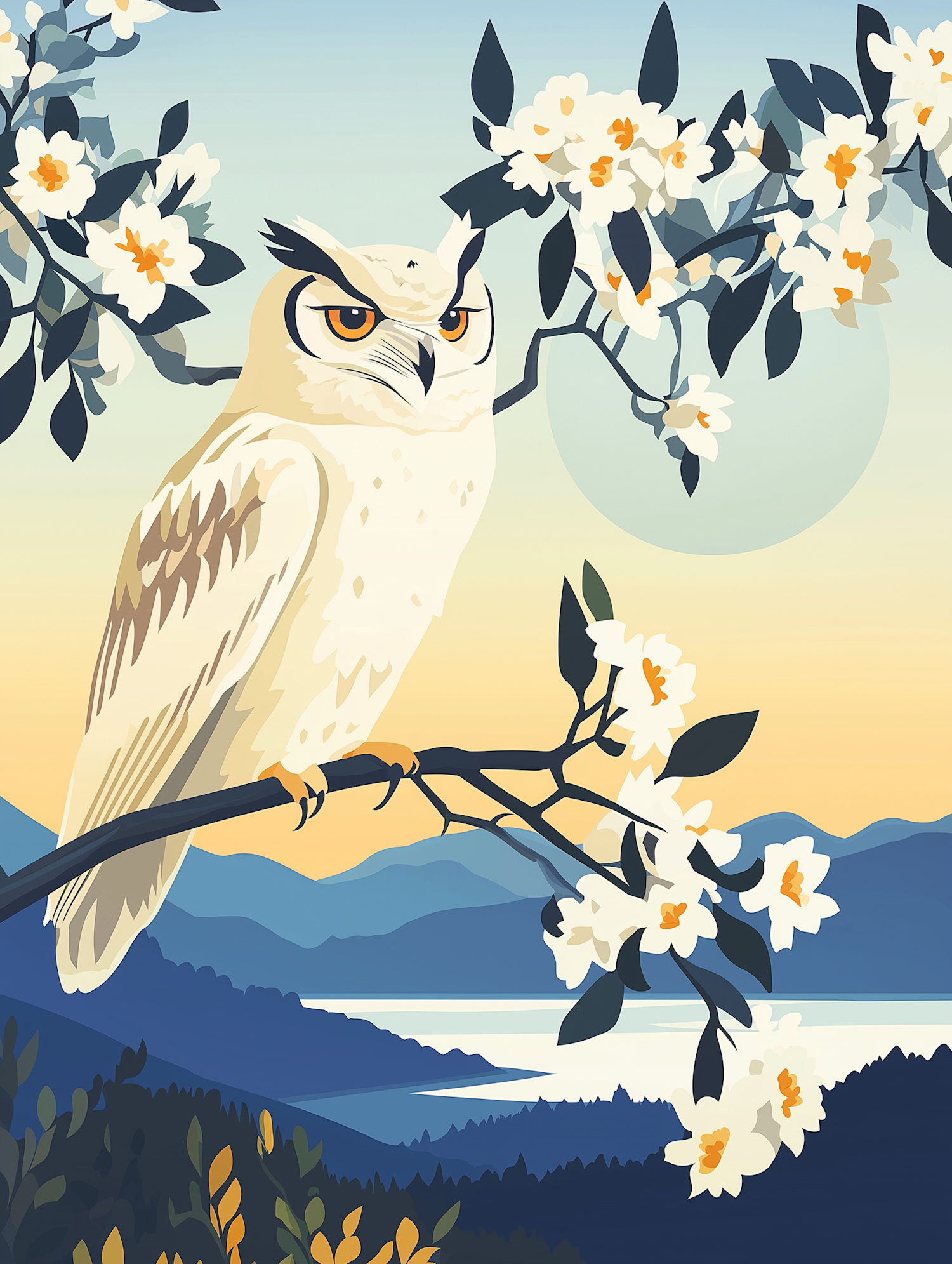 Tranquil Owl Illustration