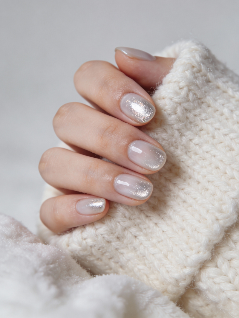 Classic manicure with shimmer
