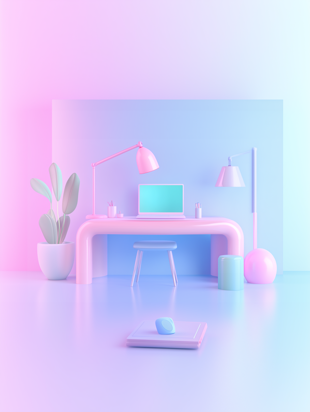 Pastel Workspace Design