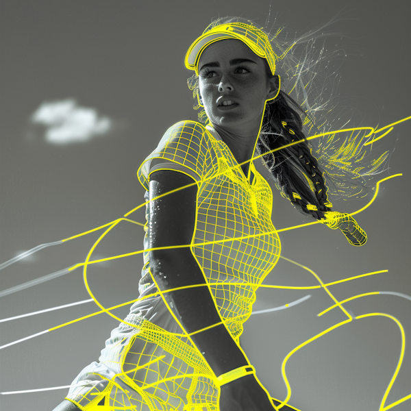 Dynamic Wireframe Athlete