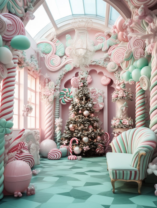 Whimsical Candy-Themed Christmas Room