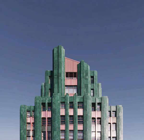Art Deco Green Facade