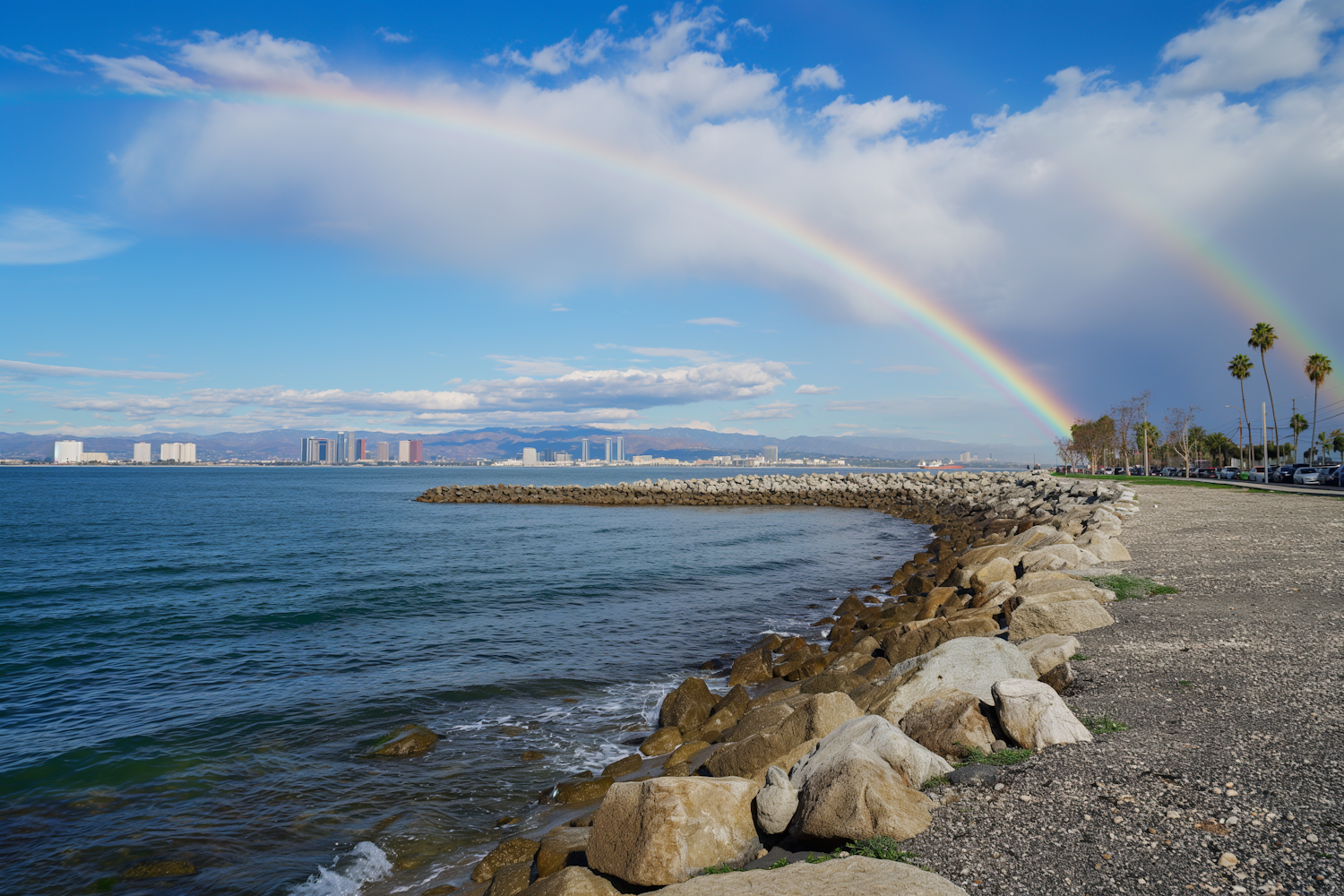 Coastal City Double Rainbow