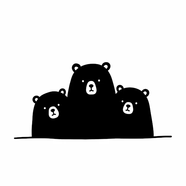 Minimalist Bear Trio