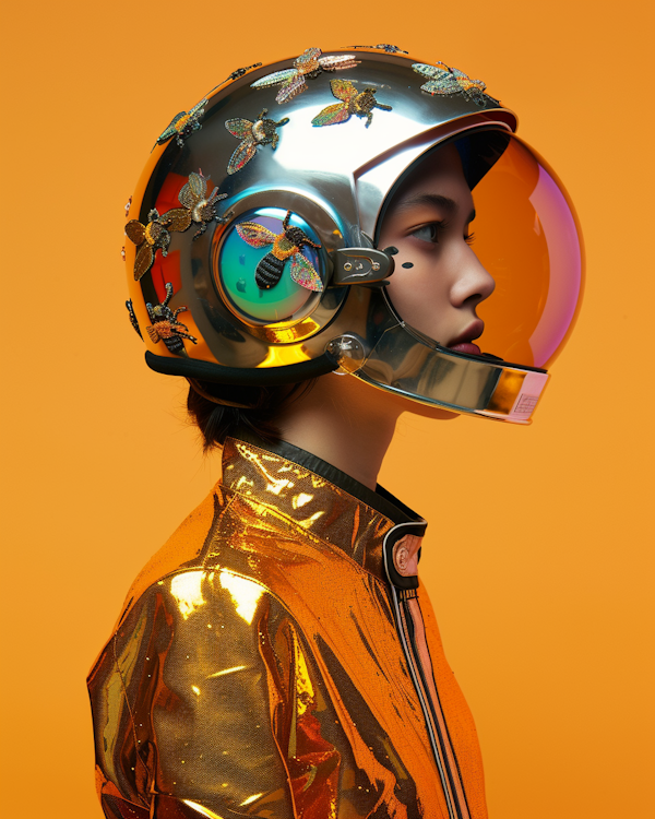 Futuristic Bejeweled Helmet