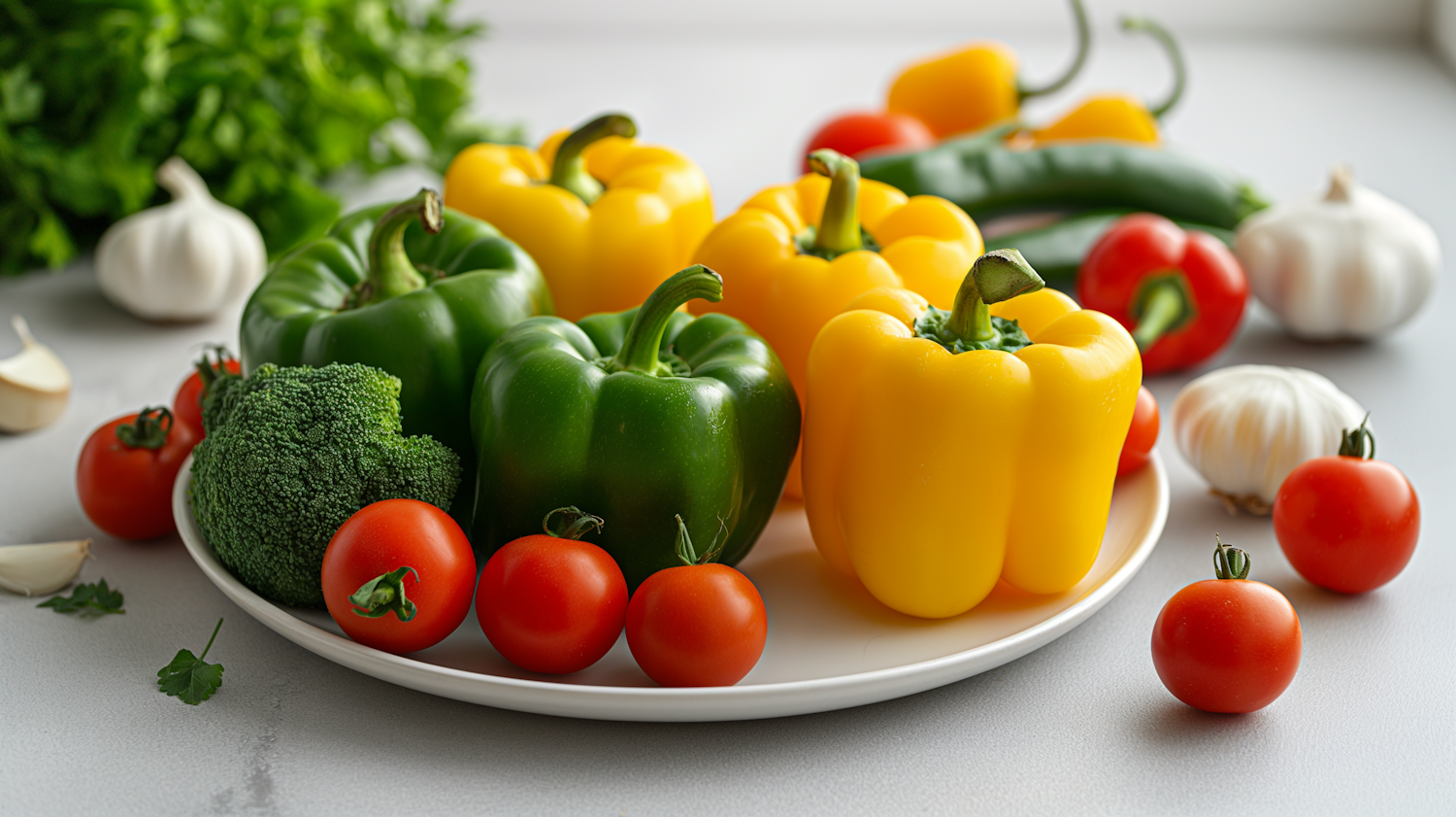 Fresh Vegetables on Plate