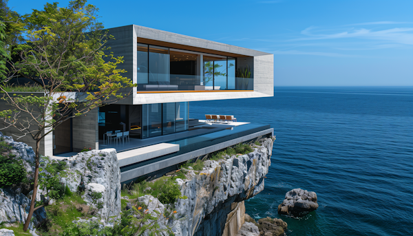 Modern Cliffside House Overlooking Ocean