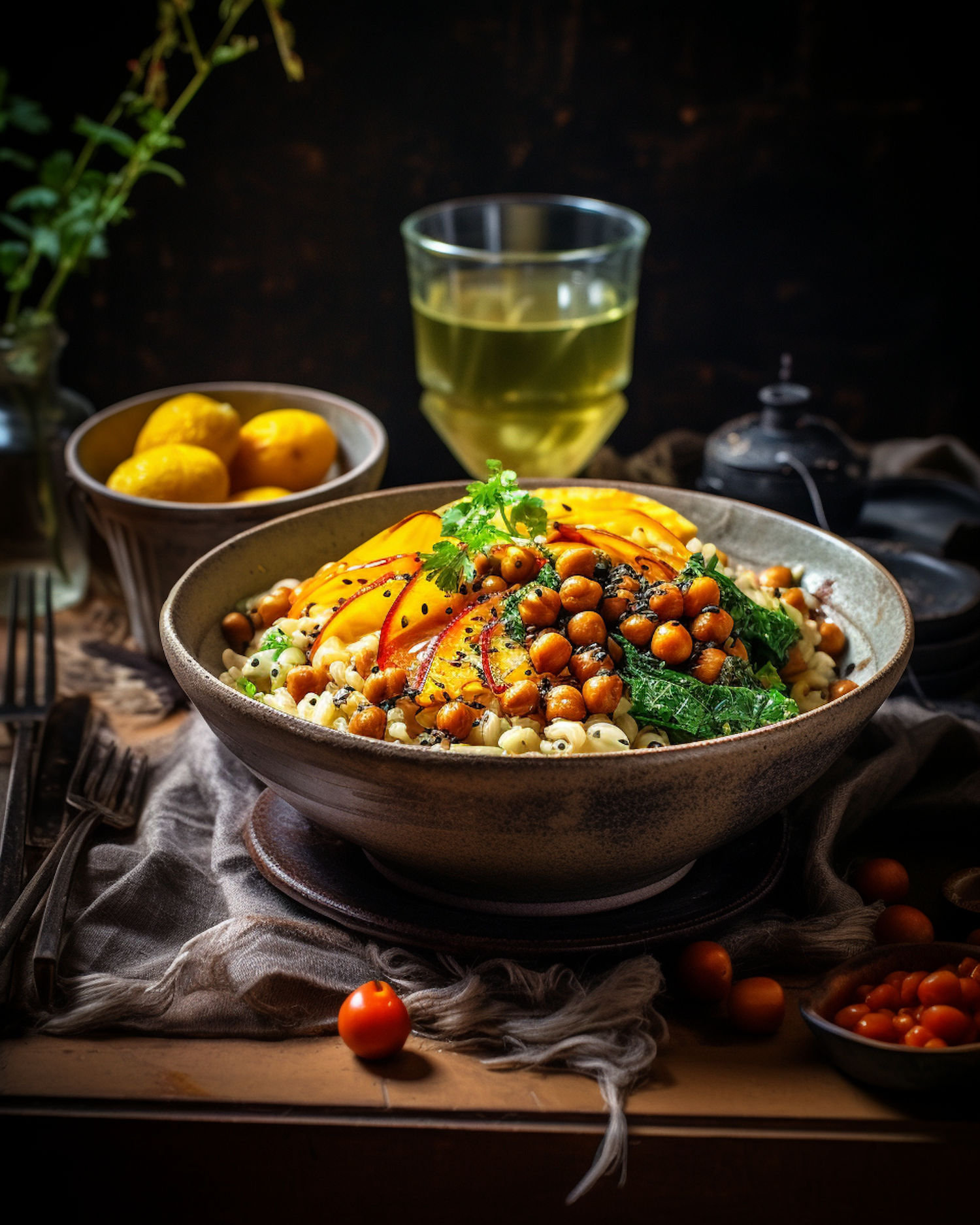 Rustic Chickpea and Pepper Grain Bowl
