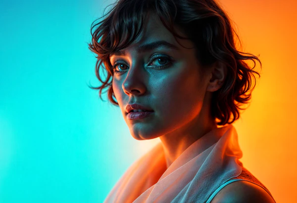 Portrait with Blue and Orange Lighting