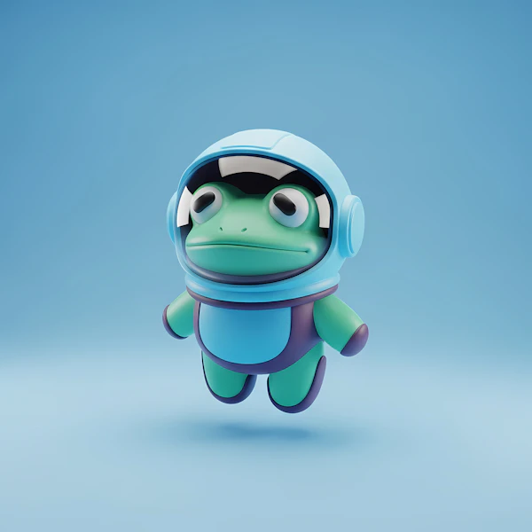 Cartoon Frog Astronaut