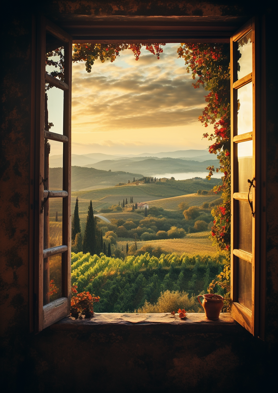 Rustic Window Sunset View Photo on Lummi