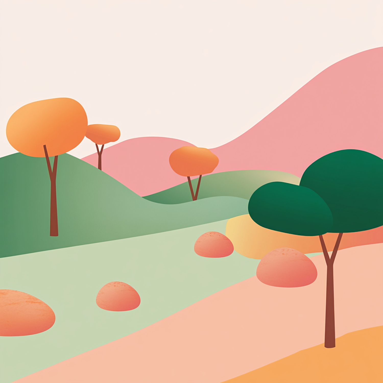 Stylized Pastel Landscape