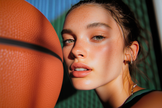 Young Woman with Basketball