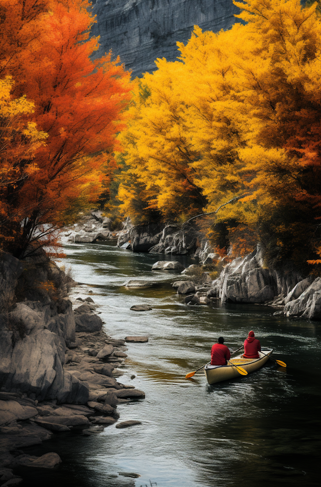 Autumn Canoe Serenity