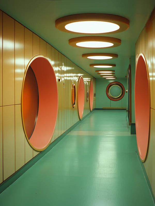 Futuristic Retro Hallway