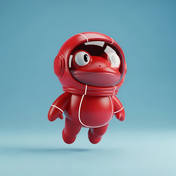 Red Duck in Spacesuit