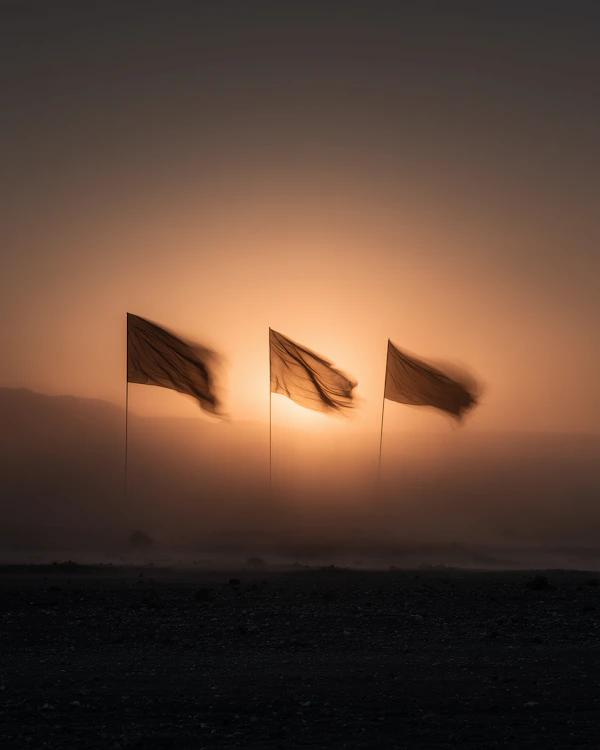 Flags at Sunset
