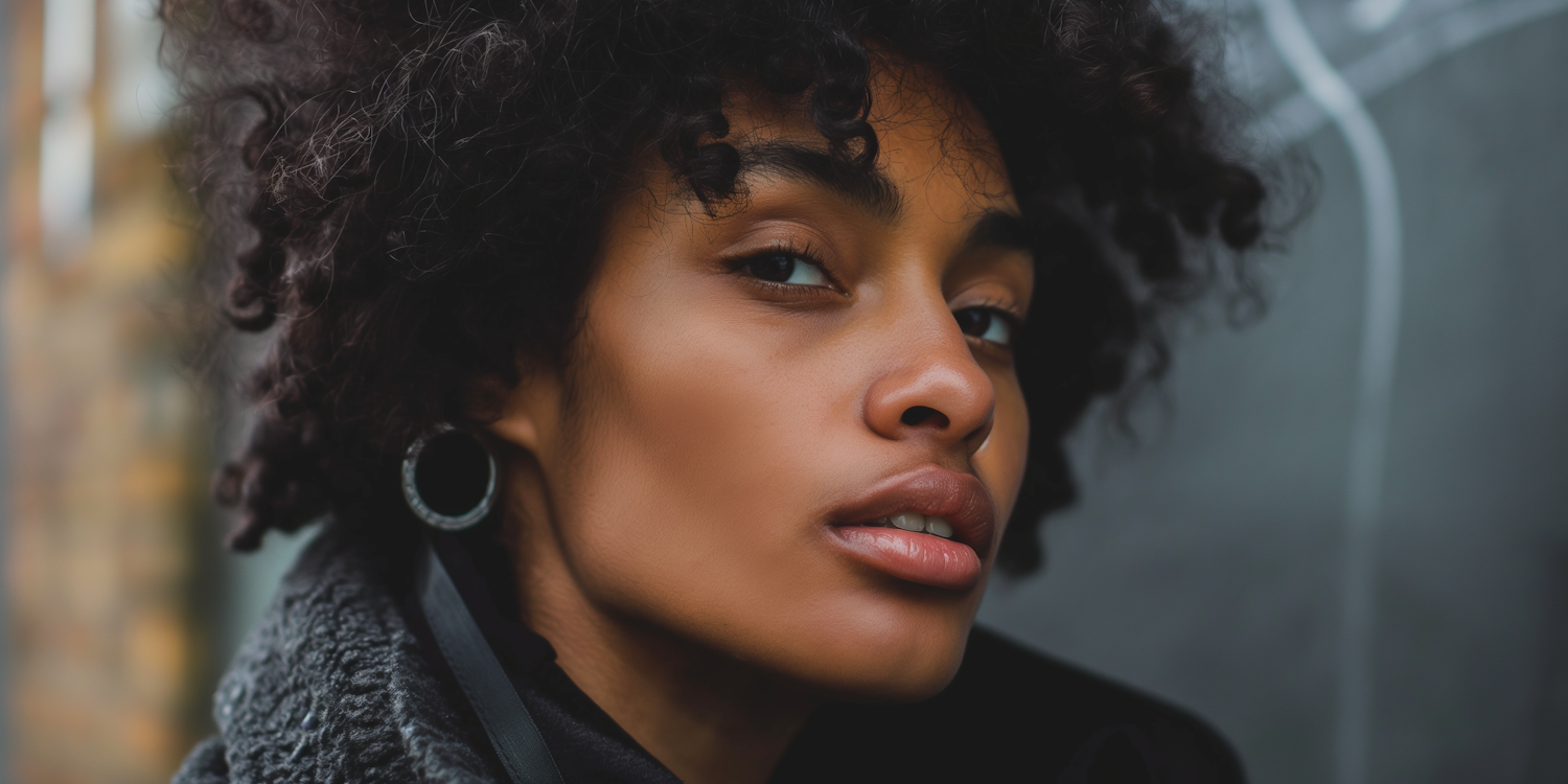 Contemplative Portrait of African Woman