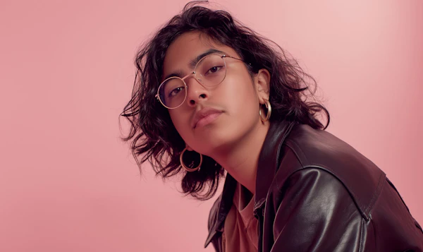 Fashionable Young Woman with Glasses