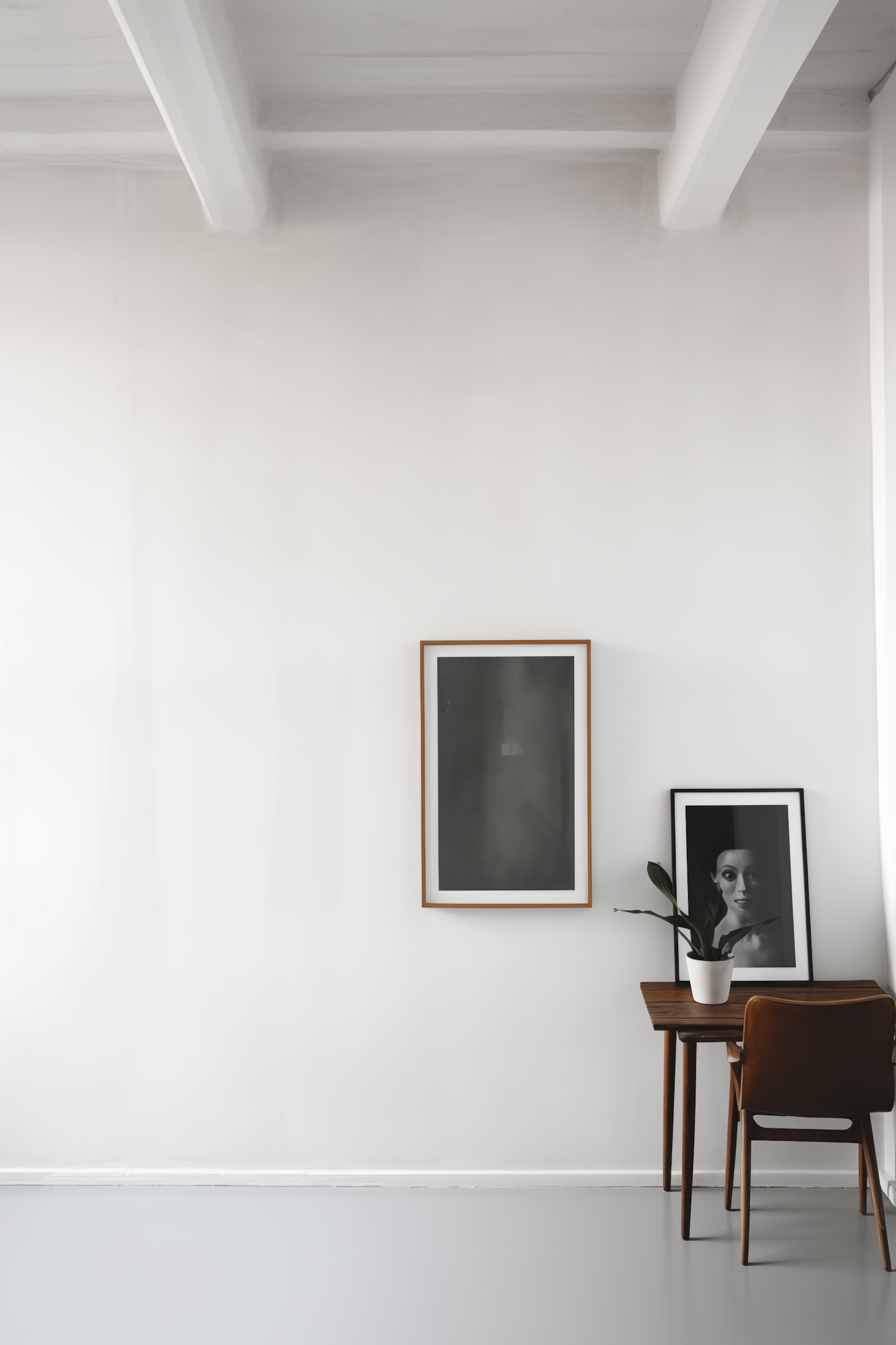 Elegant Minimalist Interior with Artwork