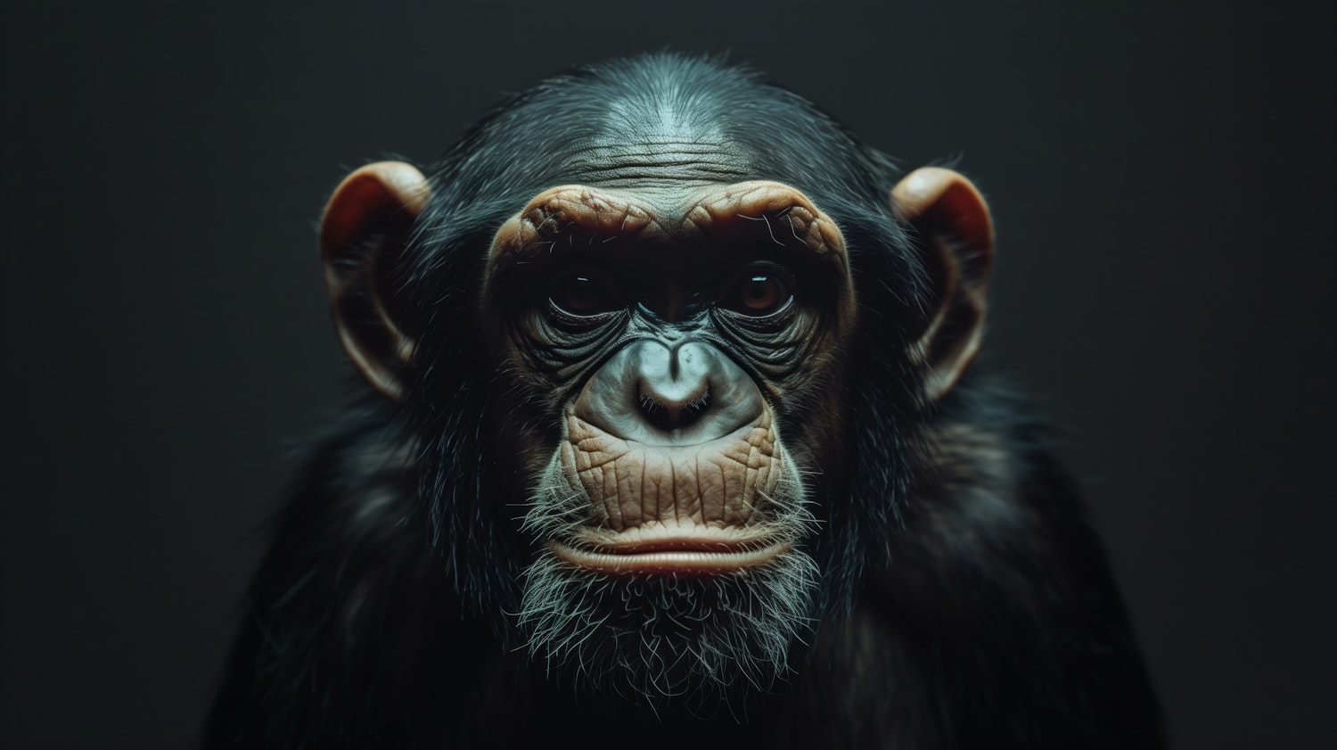 Contemplative Chimpanzee Portrait