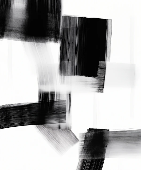 Abstract Black Brushstrokes