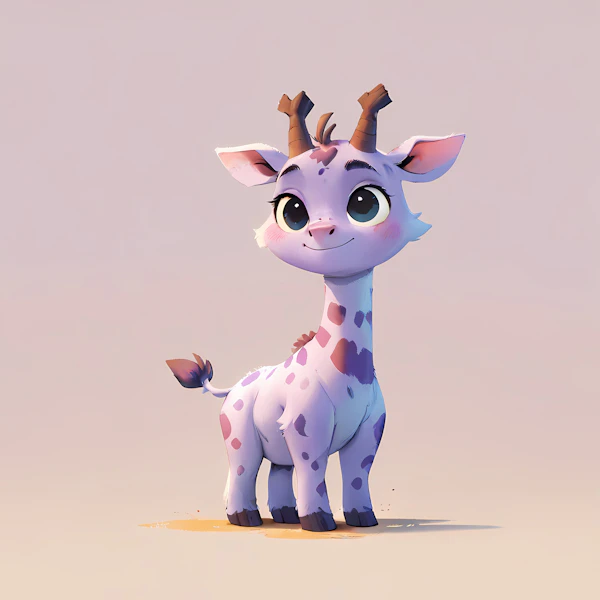 Whimsical Cartoon Giraffe