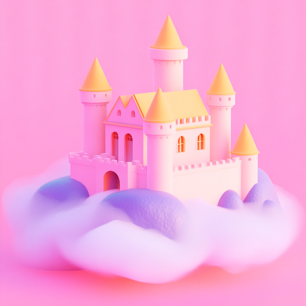 Whimsical Fairytale Castle in the Clouds