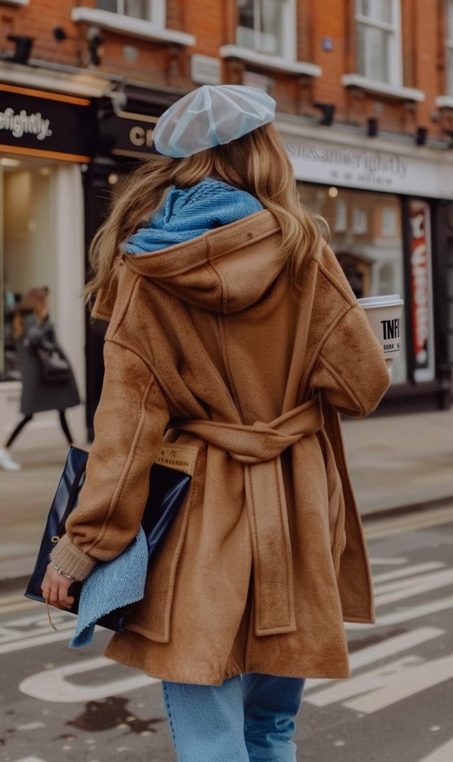 Fashionable Woman Walking in the City