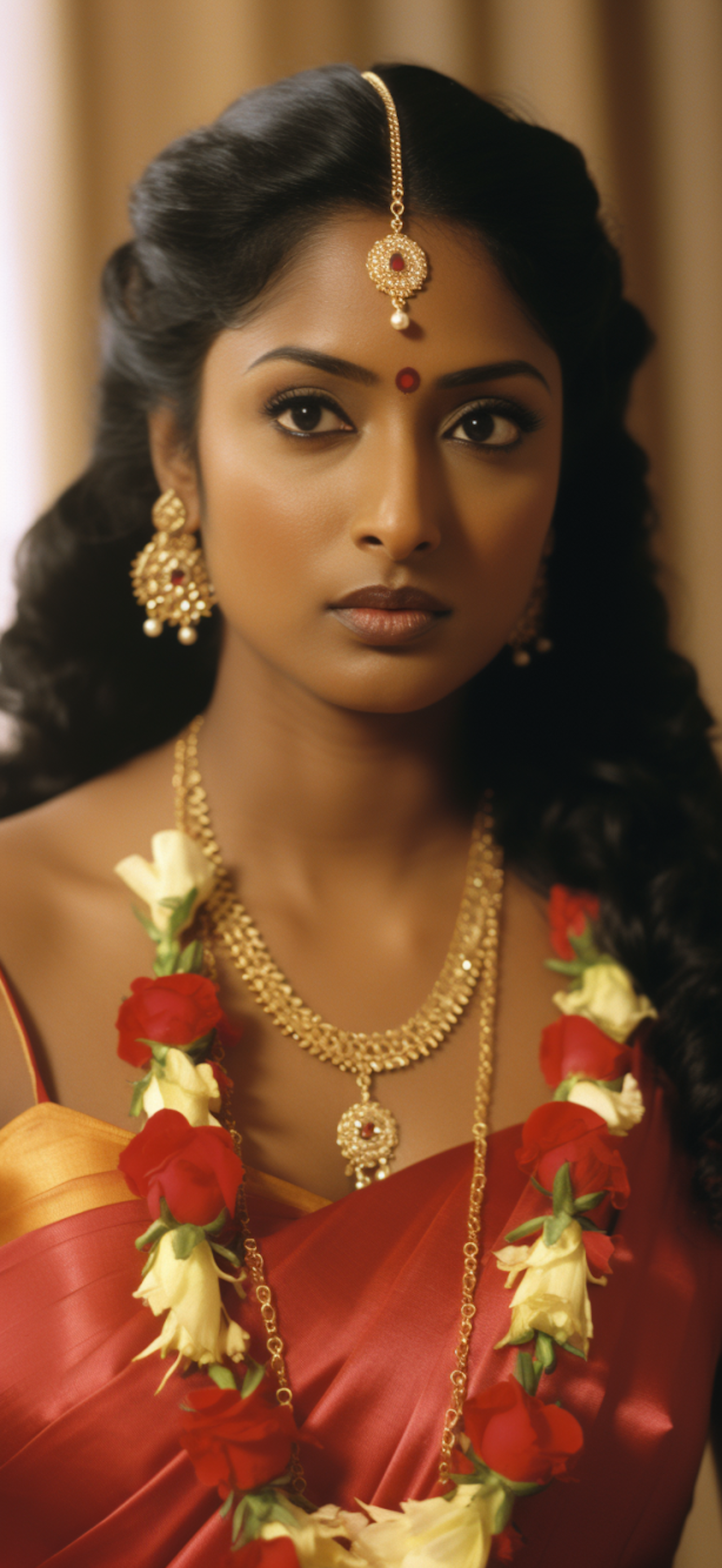 Traditional Indian Bride in Red Saree