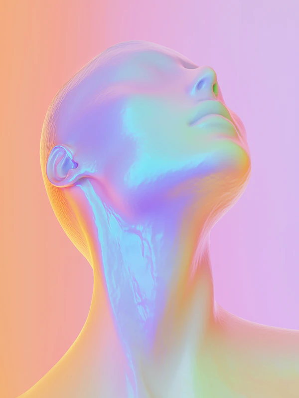 Surreal Iridescent Head