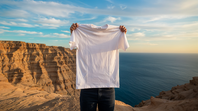 T-shirt with Cliffside and Ocean View