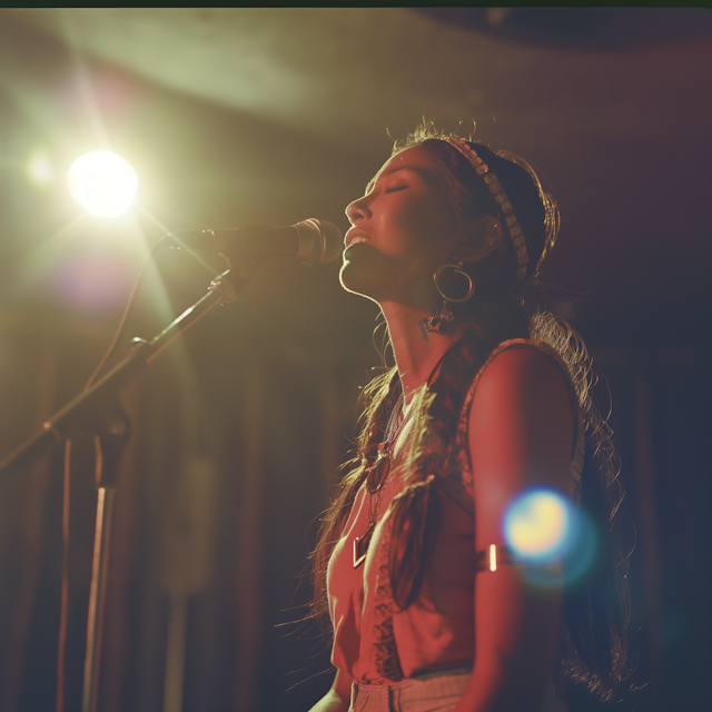 Woman Singing on Stage