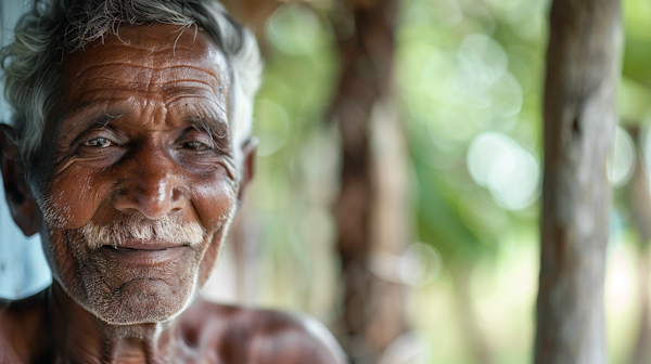 Portrait of a Content Elderly Man