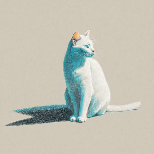 White Cat Illustration