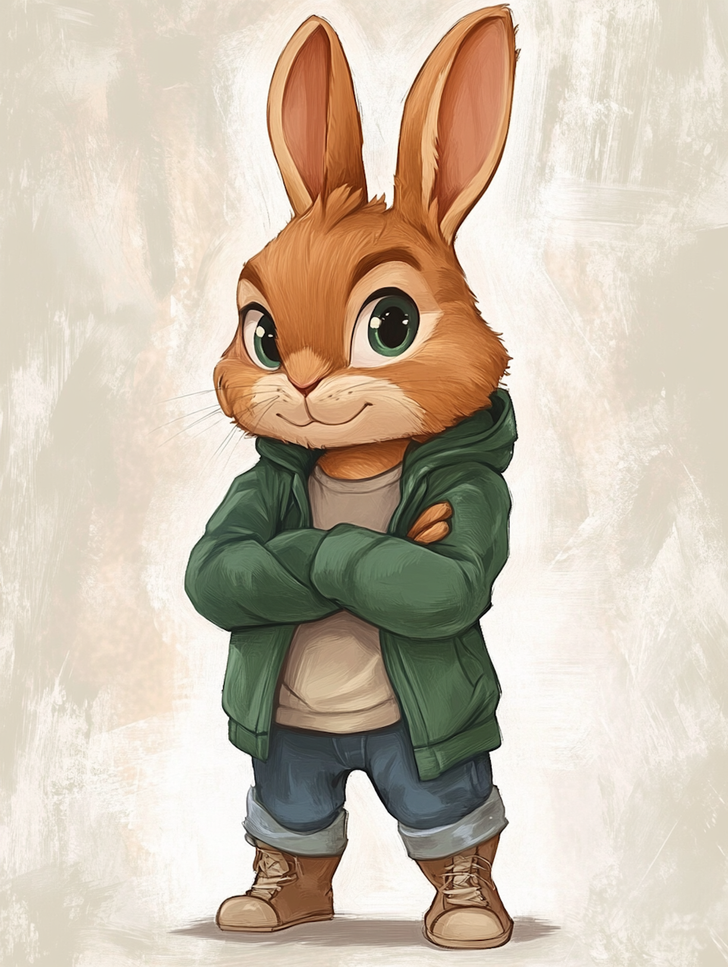 Confident Anthropomorphic Rabbit