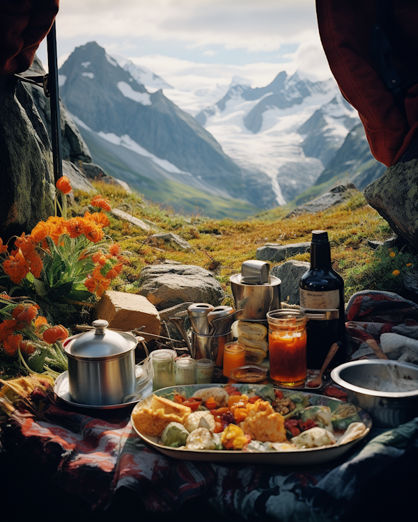 Alpine Feast Amidst Glacial Vistas