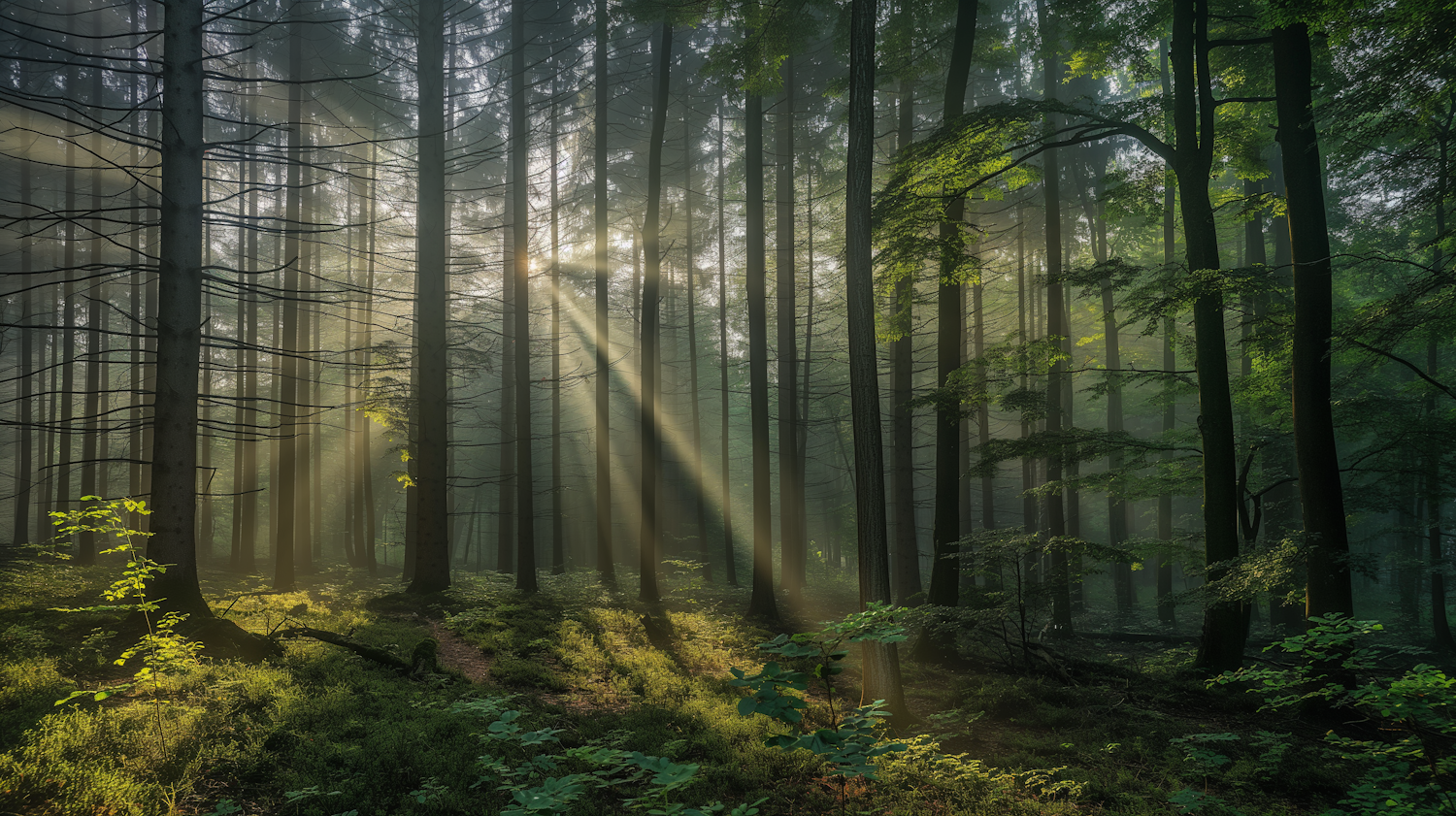 Tranquil Forest Sunlight