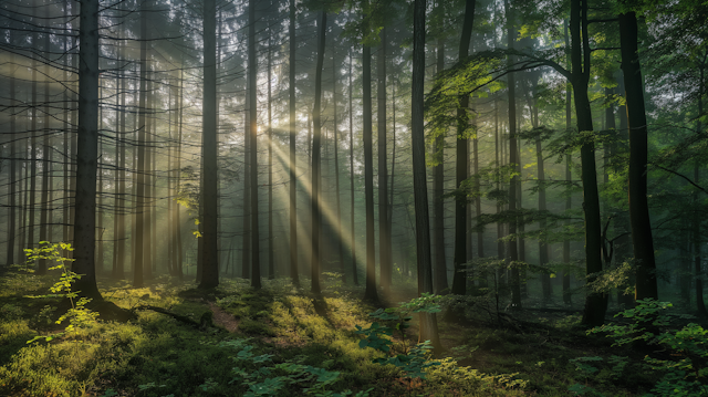 Tranquil Forest Sunlight