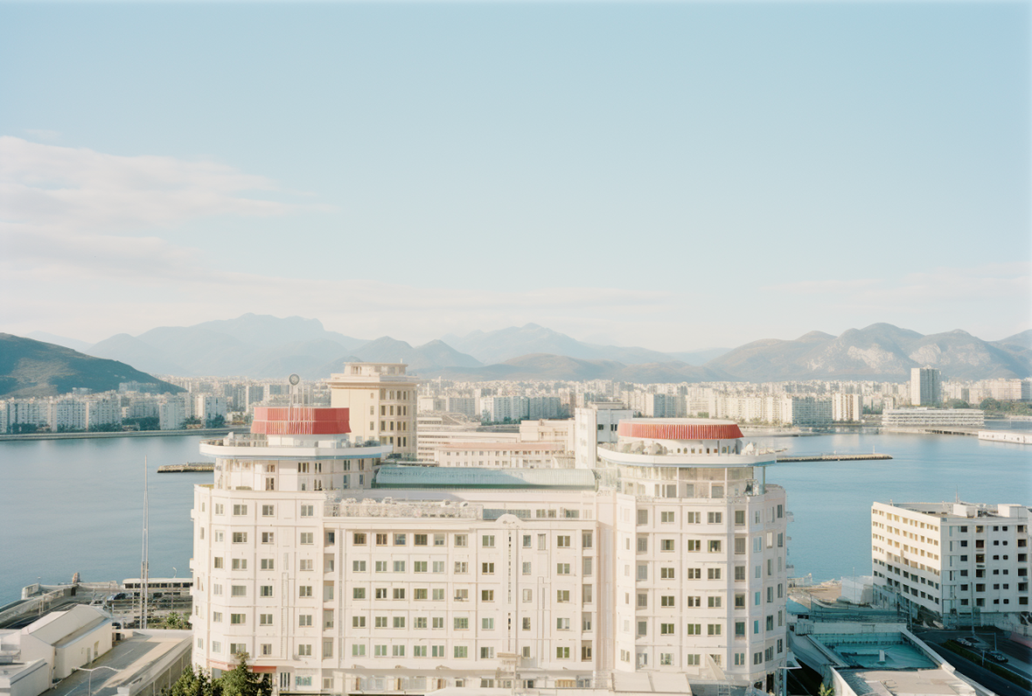 Coastal Elegance: Mid-20th Century Landmark and Urban Mountainscape